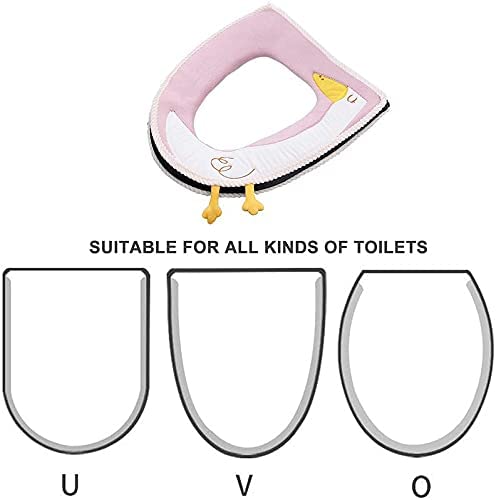 NYZABDL WC-Sitzbezug Kissen Pads, weiches Badezimmer WC Kissen, lustige Reißverschluss WC-Sitzbezug Pads, wasserdicht Antil Leder Home WC-Sitzkissen, waschbar, Four Seasons Universal – Bild 6