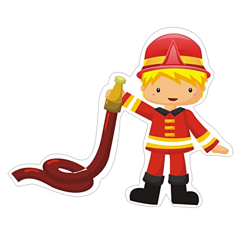 Image of Pretty Ur Party Fire Truck Theme Paper Cutouts for Birthday Parties, Party Supplies decor, Birthday Party Decoration Cut-Outs - Red (10 pcs)