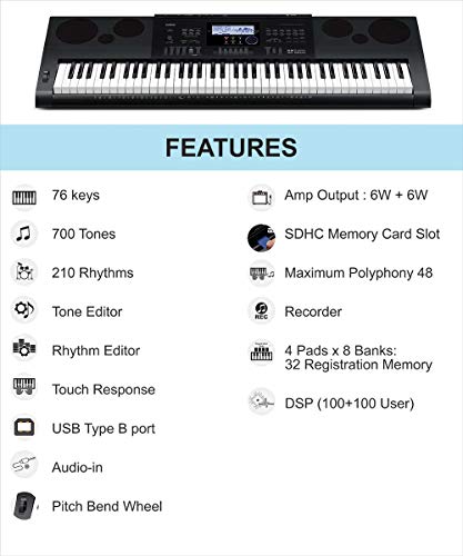 Casio WK-6600 76-Key Workstation Keyboard with Power Supply - Les Beatles, Paul McCartney, John Lennon, RIngo Starr, George Harrison Casio WK-6600 76-Key Workstation Keyboard with Power Supply – Image 4