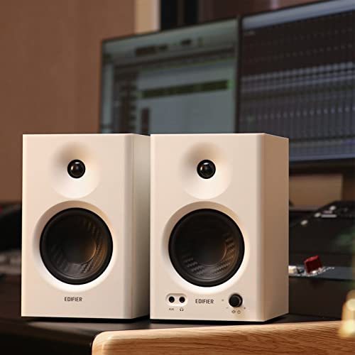 Image of Edifier MR4 Powered Studio Monitor Speakers, 4 inch Active Near-Field Monitor Speaker - White (Pair)
