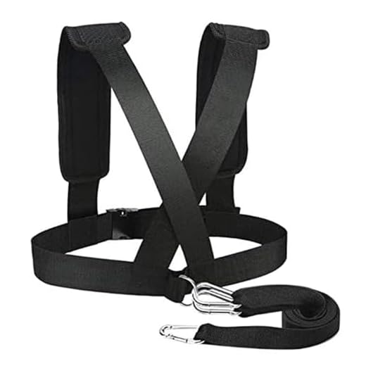 CSTHEN Sled Harness Tire Pulling Harness Pull Strap for Sled Training Fitness Weight Training Speed Chute Harness Football Workout Equipment