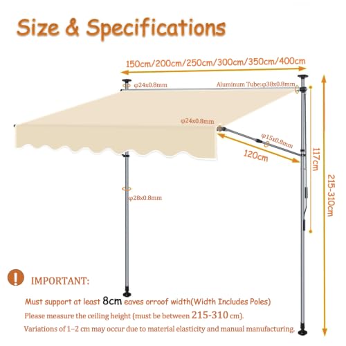 Calor y Sol en el Balcón: Toldo Retráctil Impermeable Sin Taladrar 3
