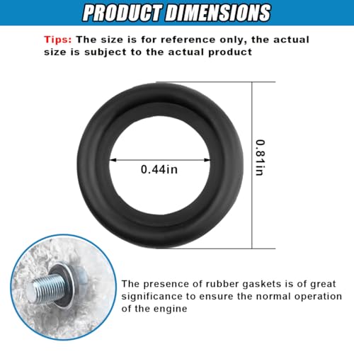 Image of 25PCS M12 Car Oil Drain Plug Gasket - Rubber Car Sealing Gasket Replacement for #12616850 3536966, Car Engine Oil Pan Crush Washers Rubber Rings for Cascada Enclave (M12)