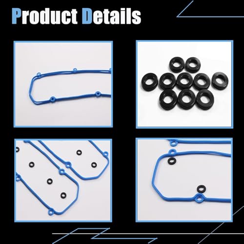 Image of AUCERAMIC VS50441R Engine Valve Cover Gasket Set Fit 1994-2008 for Ford F-150 E-150 E-250 Freestar Mustang Thunderbird Taurus, for Lincoln Continental, for Mercury Sable Cougar Monterey