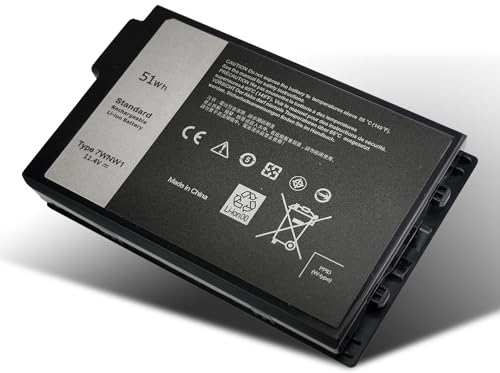 Image of 51Wh 7WNW1 Laptop Battery Replacement for Dell Latitude 7424 5424 5420 Rugged Extreme Series Notebook 0DMF8C DMF8C 07WNW1 GK3D3 0GK3D3 11.4V 4342mAh 3-Cell