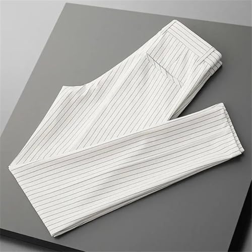 Men Striped Business Slim Fit Straight Trousers Contrast Color Casual Office Wedding Banquet Suit Pants3