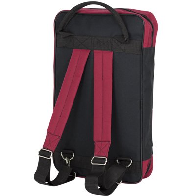 Ortola 6509-039 - Funda baqueta batería, 8 compartimentos, color negro y rojo vino