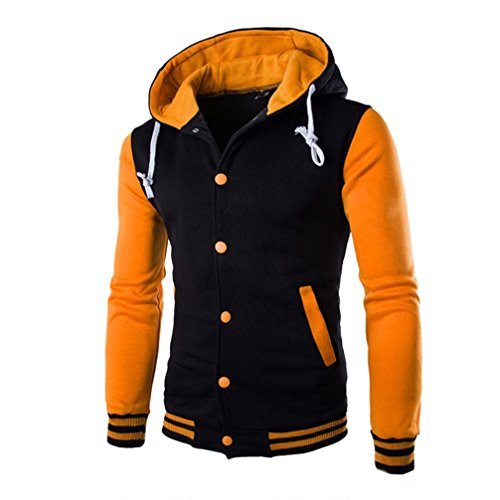 Sudaderas Hombre, Xinan Hombres Abrigo Chaqueta suéter de Invierno Delgado con Capucha Sudadera (XXXL, Amarillo)