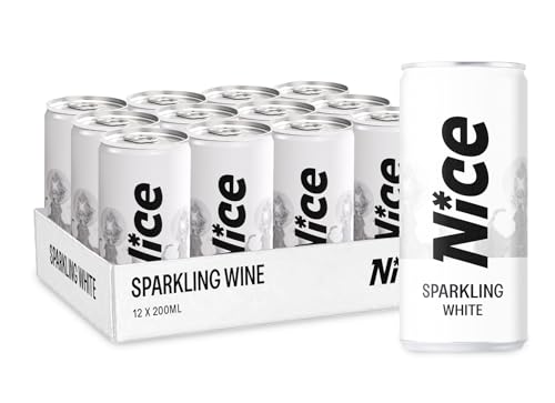 Nice Sparkling White Wine, Spanish Wine in a Can, Dry, Crisp, Sparkling White Wine from La Mancha, That Prefers Cans Over Flutes, 12 x 200ml Cans