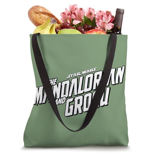 Bolso tipo tote oficial de Star Wars: The Mandalorian y Grogu con logo en blanco y negro miniatura 4