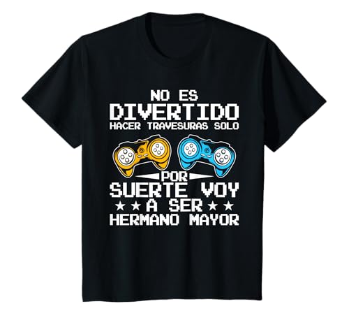 Videojuegos Por Suerte Voy A Ser Hermano Mayor Niños Camiseta