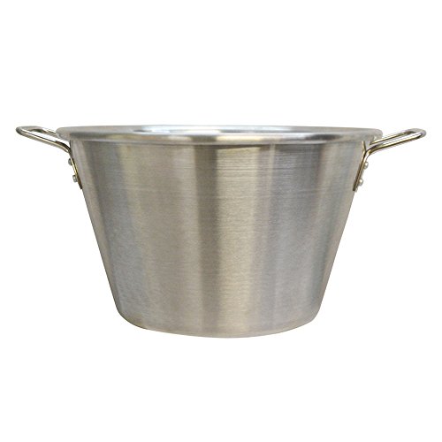 MH GLOBAL 15-1/2 Inch Carnitas Cazo Stainless Steel Caso Pot Pan Wok Gas Stove