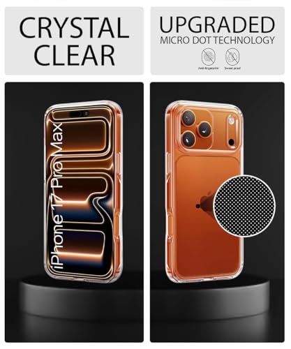 Image of WOW IMAGINE Transparent Back Cover Case for iPhone 17 Pro Max | Raised Bumps for Full Device & Camera Protection Shockproof TPU Silicone Back Case Mobile Cover - Transparent