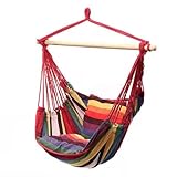 Alomejor Tragbarer Faltbarer H?ngestuhl f¨¹r Innenbereich Schlafzimmer mit Bunt Gestreiftem Design Stabile Aufh?ngung Komfortables Sitzen