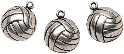 Darice Metal Charms, Silver Volleyball, 12-Pack (FBA_TS1-43)