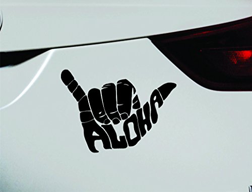 ExpressDecor Shaka Aloha Hand Hawaii Symbol Decal Funny Car Truck Sticker Window (Black)