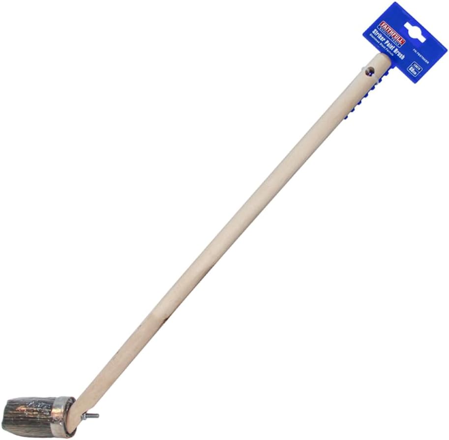 Faithfull FAIPBSTRIKER Striker Long Reach Paint Brush (Complete) - 50mm (2in) Angled Head, 60cm (24in) Wooden Handle, Black