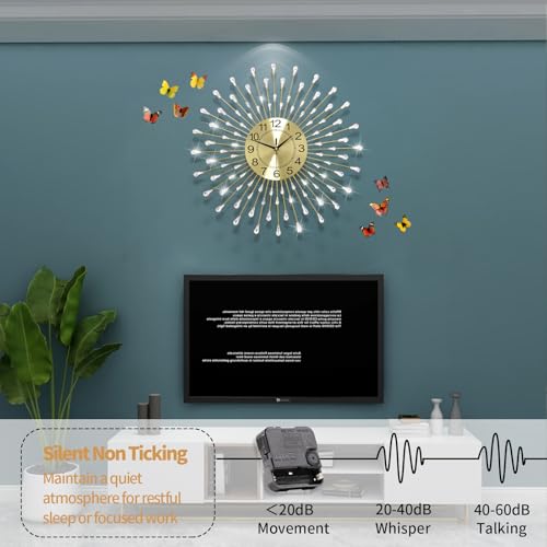 Horloge murale en cristal FLEBLE grande décoration murale d'intérieur - 5