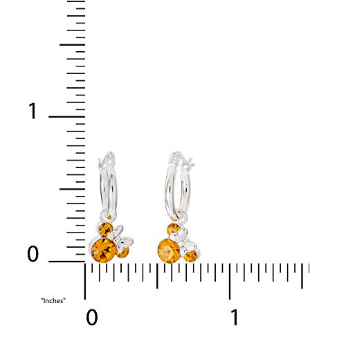 Disney-Minnie-Mouse-Jewelry-Crystal-Birthstone-Silver-Plated-Hoop-Dangle-Earrings-Latch-Back 41bpQ6RFo+L