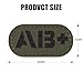 PETAC GEAR 4 Pack Glow Dark Blood Type AB Positive POS Reflective Patches, Emblem Tactical Military Badges with Hook Loop Fastener Backing（RG）
