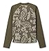 Columbia Youth Unisex Sandy Shores Printed Long Sleeve Sunguard, Stone Green Pasteled Tonal/Stone Green, Small