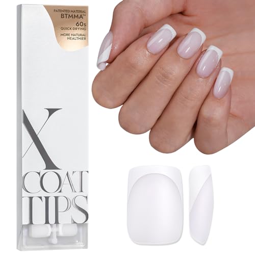 BTArtboxnails XCOATTIPS French Tip Nails - White Press On Nails S...