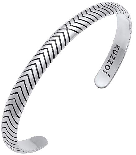 Kuzzoi Buda 0212851118_19 - Pulsera de plata de ley 925 para hombre, 19 cm, 7 mm...