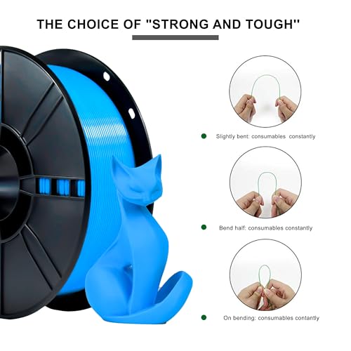 Image of iBOSS PLA Plus (PLA+) 3D Printer Filament 1.75mm,1kg Spool (2.2lbs) Toughness Enhanced 3D Printing Filament,Dimensional Accuracy + /- 0.02mm,1.75mm PLA Plus Filament,Fit Most FDM Printer(Light Blue)