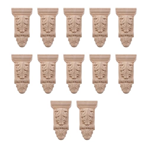 BQLZR Unpainted Wood Carved Applique Onlay for DIY Furniture 3.15