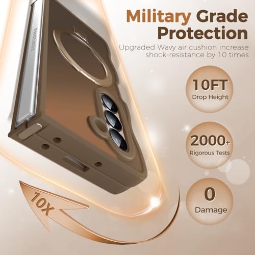 Image of Cute Wavy Magnetic Stand Case for Galaxy Z Fold 5 Fit for MagSafe