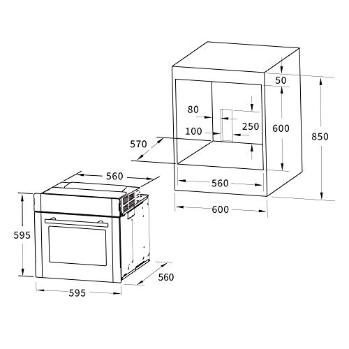 Autarkes Herdset: 60cm Einbaubackofen EB8016ED + 59cm Induktionskochfeld IH85901FZ | Katalyse | Drehspieß | Pizzafunktion | Grill | Heißluft | Teleskopauszüge | Automatik-Timer | SET8016IH592FZ – Bild 7