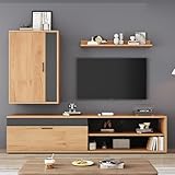 Cet ensemble d'armoires murales est le complément parfait à votre salon et optimise l'espace sans renoncer au style. L'ensemble se compose d'une armoire murale, d'une étagère de présentation et d'un meuble TV, ce qui en fait le meuble TV idéal pour votre salon.