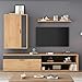 Aunvla Set da parete per TV, 140 x 35 x 39 cm (set completo, 3 pezzi), supporto per TV, mensola e scaffalatura da parete, set di mobili da soggiorno, moderno mobile TV, in piedi e sospeso, colore immagine