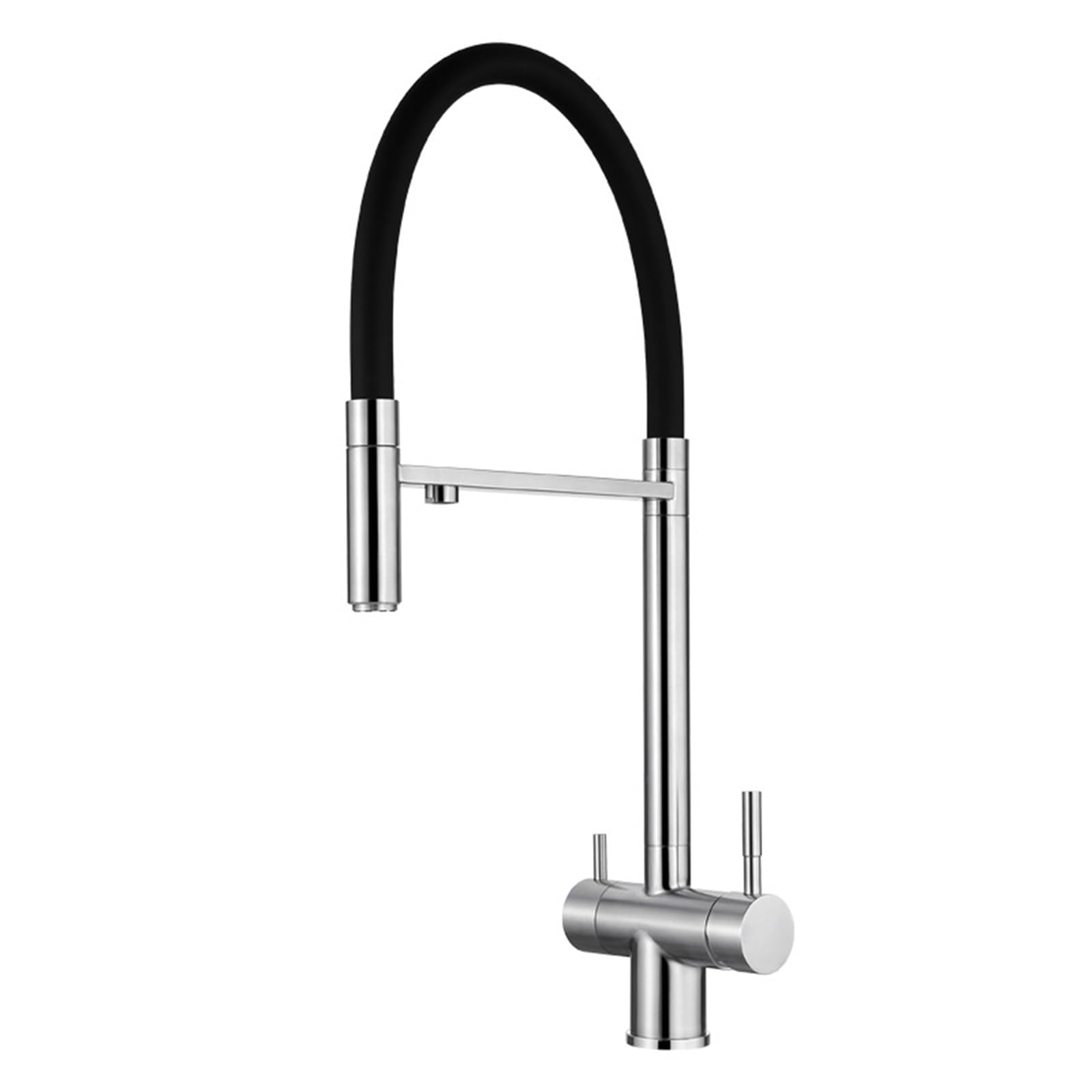 DFGHNBVC 33-Way Kitchen Faucet Pulldown Drinking Water Tap Swivel Design Silicone Water Outlet Dualhandle Modern White Finish Perfect For Home And Kitchen Use,Black