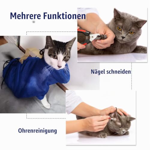 Weewooday 2 Katze Pflege Mesh Tasche, Katzenmaulkorb Maulkörb für Katzen