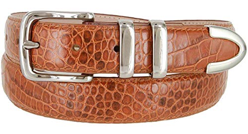 Genuine Italian Calfskin Embossed Leather Casual Dress Belt 1-1/4