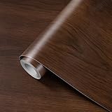 Decoroom Wood Grain Contact Paper Self Adhesive 17.7'' x 118'' - Peel and Stick Wallpaper for Countertop Kitchen Cabinet - Counter Top Waterproof Walnut Wooden Vinly Wrap for Cabinets and Countertops