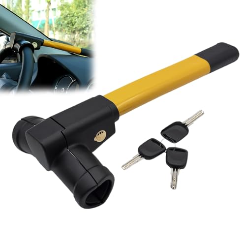 AHDXKUE T-Bar Steering Wheel Lock, Car Steering Wheel Locks Universal Car Anti Theft Lock, Heavy Duty Car Security Devices, Car Locks Steering Wheel for Auto/SUV/Vans with Includes 3 Keys