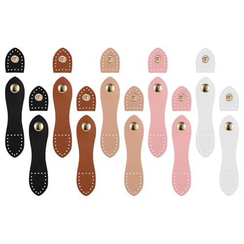 Guduling 10pcs Leather Snap Buckles Button Closures, Purse Clasps for