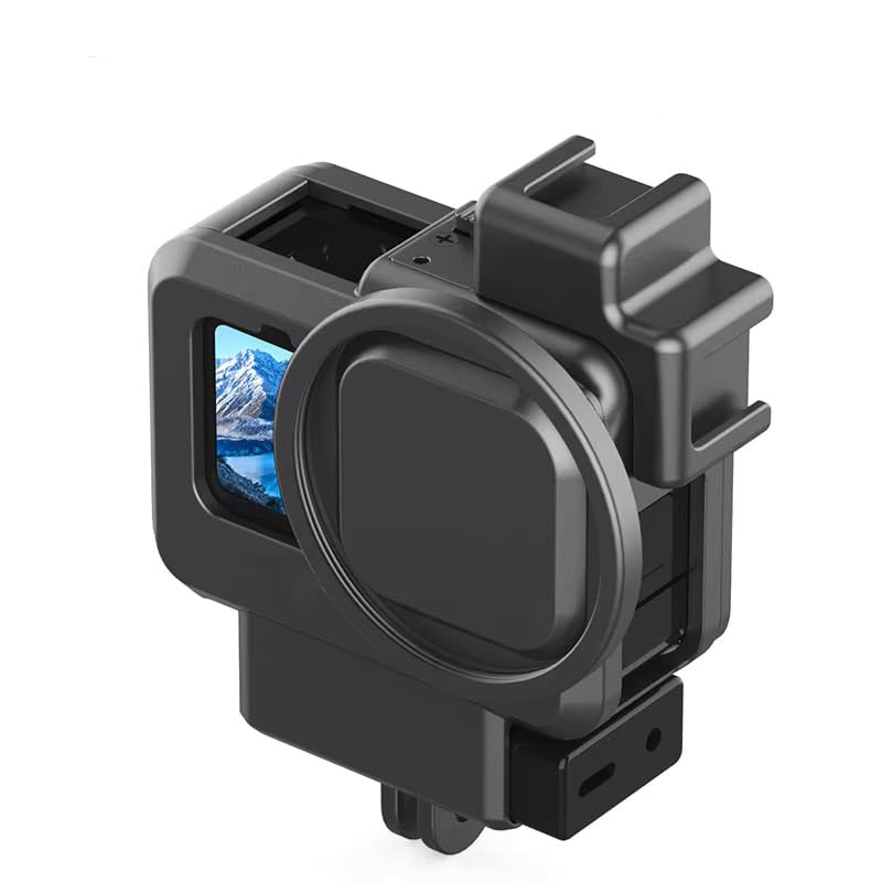 Image of Insta 360 One X3 & X2 Pro Action Camera Accessories Shock Proof Cover Protective Frame with 1 /4 Screw Hole Tripod Adapter Sports Camera Mount Black (Gopro Case)