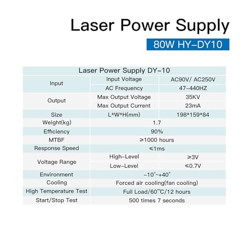 Alimentation HY-DY10 80W bloc de puissance laser CO2 entrée 110V - 3