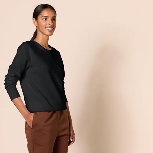 Image of Amazon Essentials Women's Fleece Crewneck Long Sleeve Pullover Sweatshirt (Available in Plus Size)