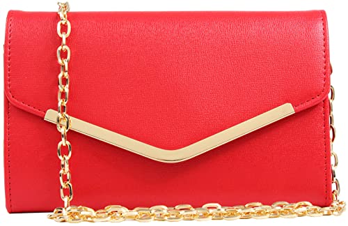 Image of Clutch Purse Evening Bag for Women，Envelope Handbag With Detachable Chain | With Detachable Chain