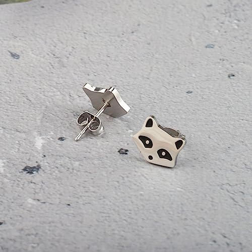 MAOFAED Raccoon Gift - Stud Earring for Her, Animal Jewelry 5