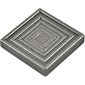 Pewter Nickel Metallic 4" X 4" Focus Resin Decorative Insert Accent Piece Tile (Set of 4 PCS/Box)