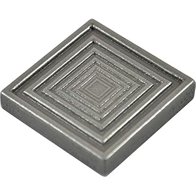 Pewter Nickel Metallic 4" X 4" Focus Resin Decorative Insert Accent Piece Tile (Set of 4 PCS/Box)
