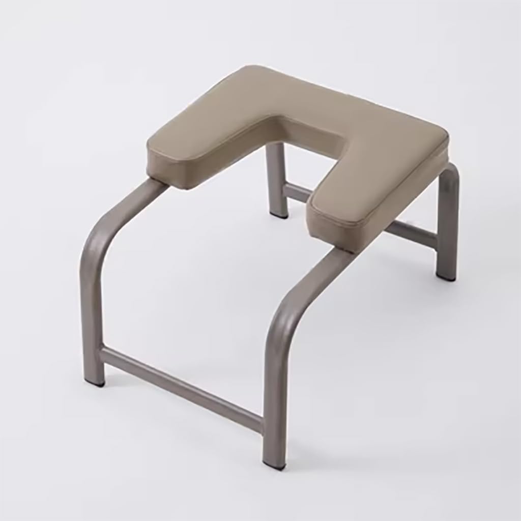 Sedia per inversione Yoga Struttura in Acciaio Inossidabile Pelle PU Sedia di Assistenza Yoga con Spalline Spesse Sgabello per inversione Yoga Trainer per inversione Yoga,Khaki