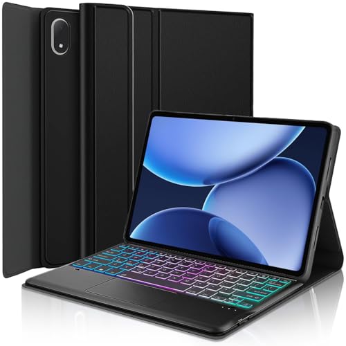 Touchpad Keyboard Case for OnePlus Pad 3 13.2 Inch (2025), 3-Zone Backlight Detachable Wireless Trackpad Keyboard with PU Premium Folio Case for 13.2” OnePlus Pad 3 2025 Tablet