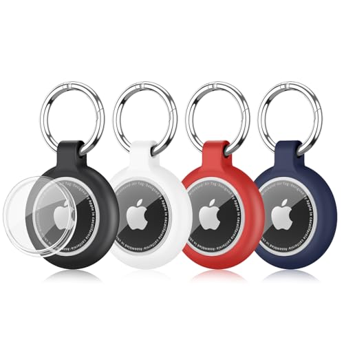 Étui de protection AirTag en silicone premium étanche : pack de 4 protections durables Apple
