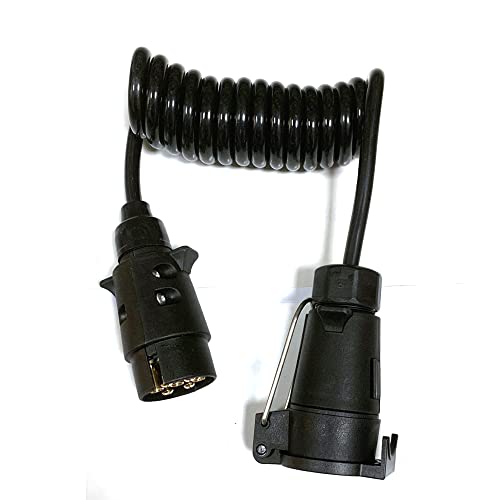 JVJ Anhänger 7 auf 7 Polig Verlängerung Kabel Spiralkabel Anhängerkabel Adapter 2.0 Meter Spiralkabel Auto Anhänger… – Bild 3